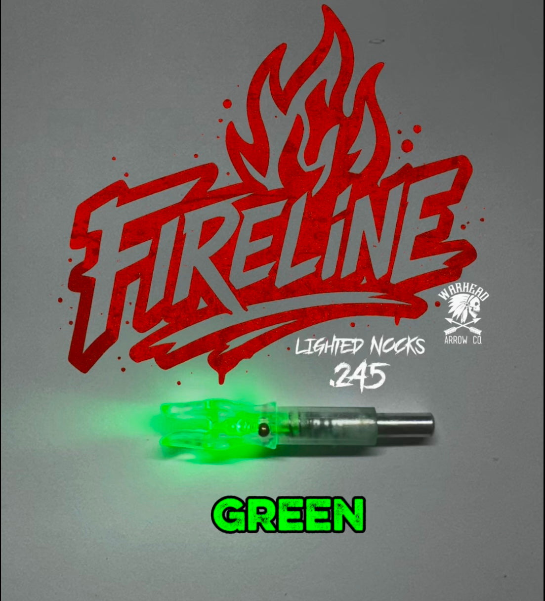 Warhead Fireline green lighted nock. .245 S nock 3pk